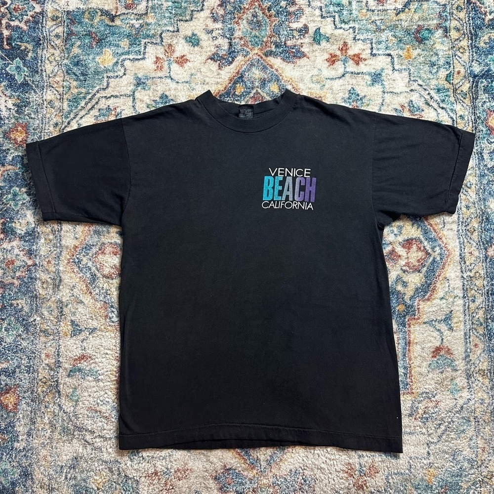 Vintage Venice Beach Spellout Logo T-shirt Large